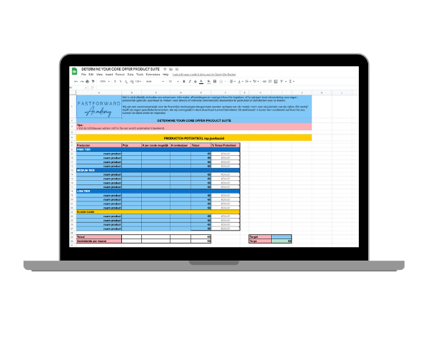 Core Offer Product Suite Worksheet (NL/EN)