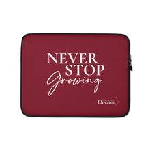 Load image into Gallery viewer, Never Stop Growing laptop sleeve